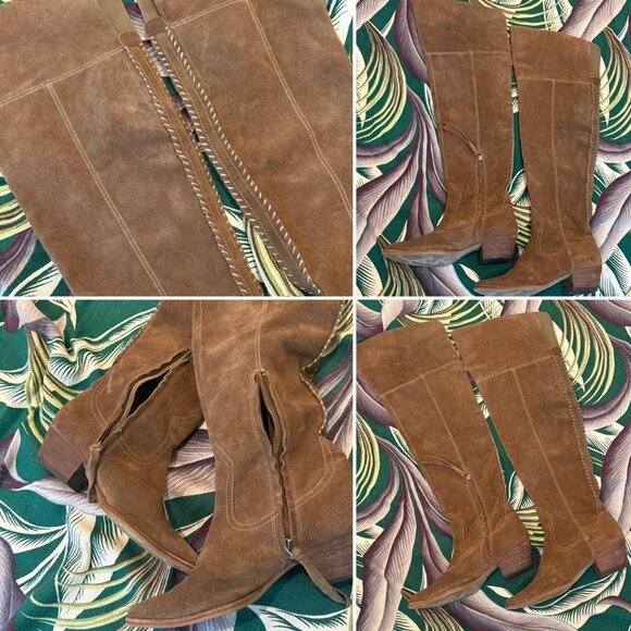 👢 incredible 00s ‘DOLCE VITA’ tan SUEDE over the knee boots | est sz W 7.5 👢 - Picture 6 of 15